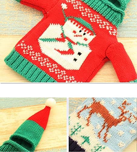 4 Pack Christmas Wine Bottle Covers and Hats Kit J708