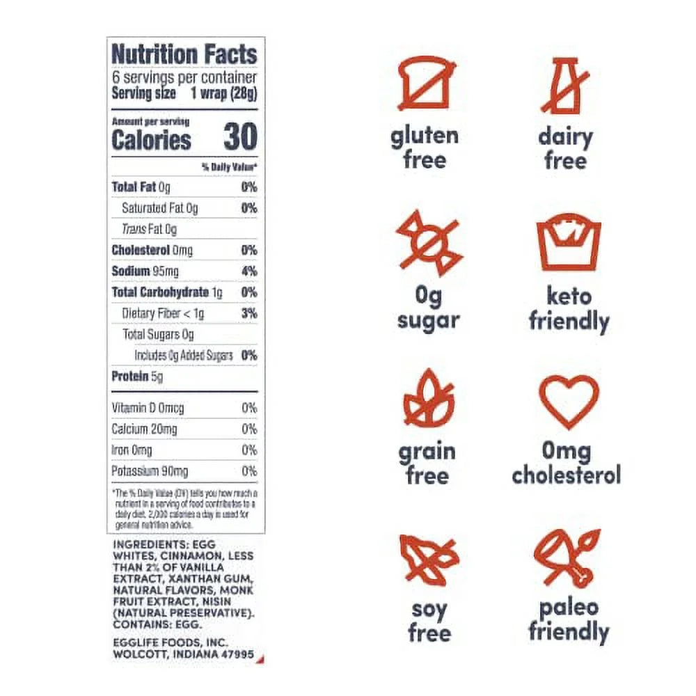 Sweet Cinnamon Egg White Wraps, 72 Total Wraps M72672