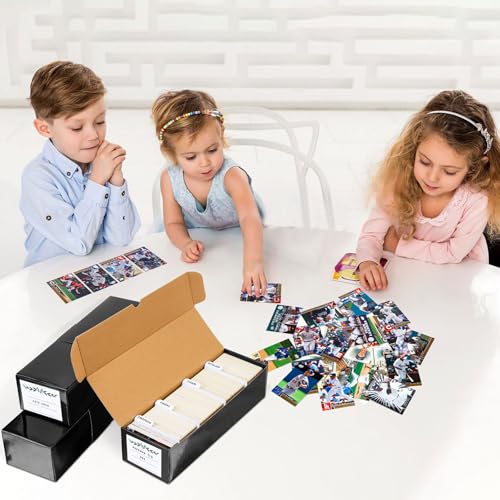 White Cardboard Card Storage Box with Dividers, pack of 3 U335474