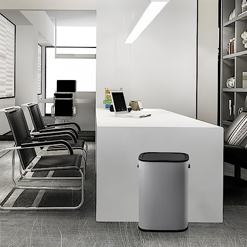 60L Stainless Steel Dual Trash Can and Recycling Bin Y24065