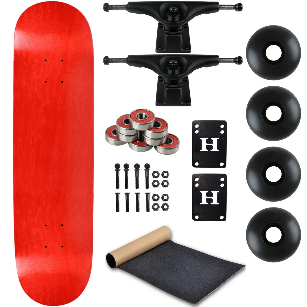 Stain Red 8.25" Complete Skateboard with Black Trucks and Black Wheels D466