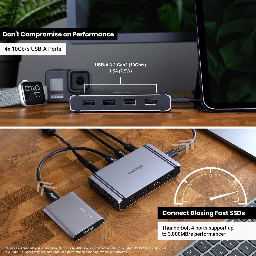 Thunderbolt 4 Multi-Port Hub with 4X Thunderbolt 4/USB4 Ports, 4X USB 3.2 Gen2 10Gb/s Ports, 60W Charging with 0.8m Cable Z911