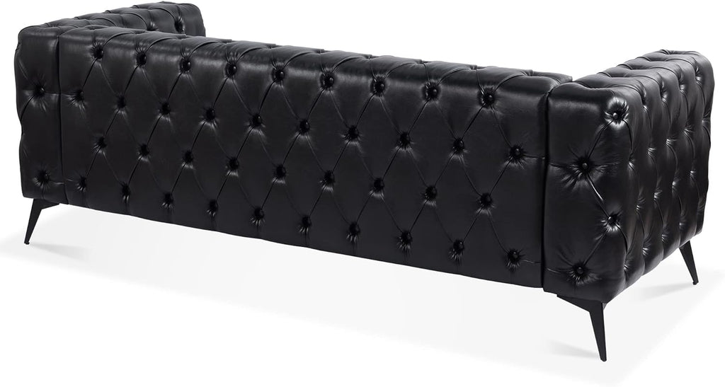 Comfy Couch Traditional Square Arm Sofa 84.06 Inch Width Removable Cushion 3 Seater P833