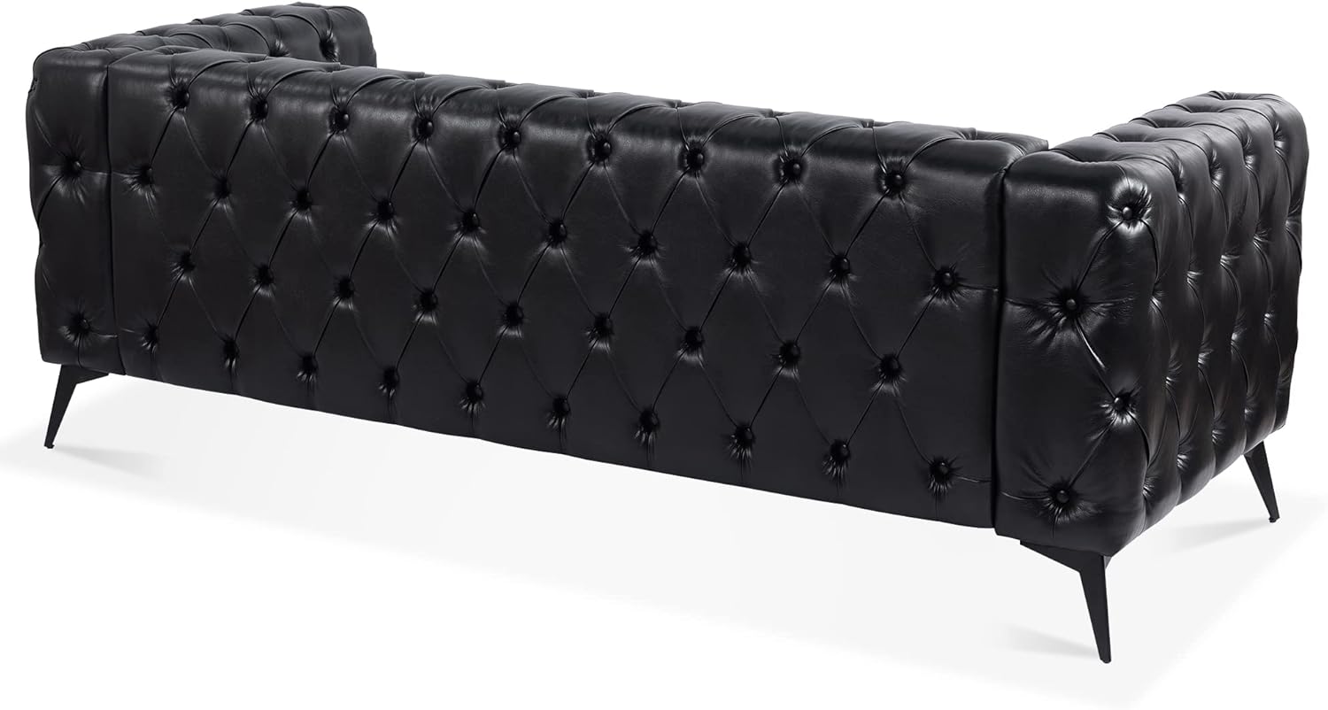Comfy Couch Traditional Square Arm Sofa 84.06 Inch Width Removable Cushion 3 Seater P833