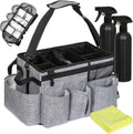 Large Cleaning Caddy with Handles and Strap, 3 Microfiber Cloths and 2 Spray Bottles G121603
