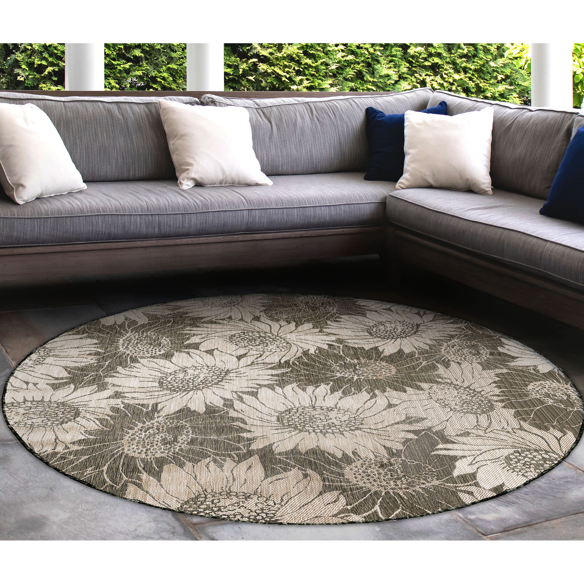 Carmel Sunflower Field Indoor Outdoor Area Rug