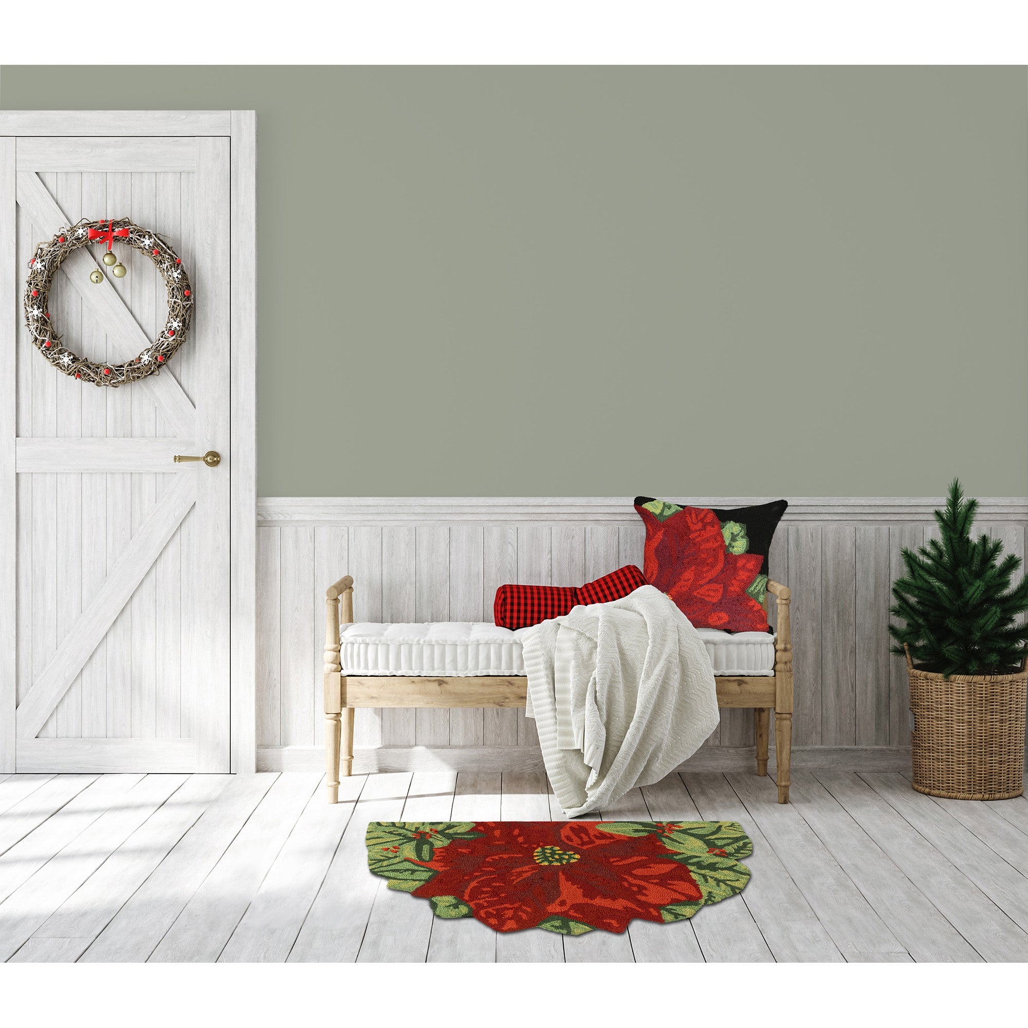 Frontporch Poinsettia Indoor Outdoor Mat