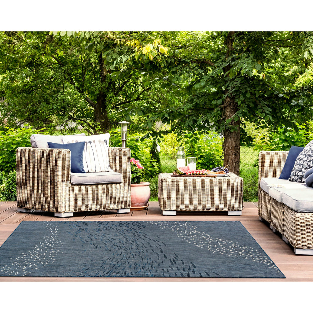 Carmel School Of Fish Indoor Outdoor Area Rug