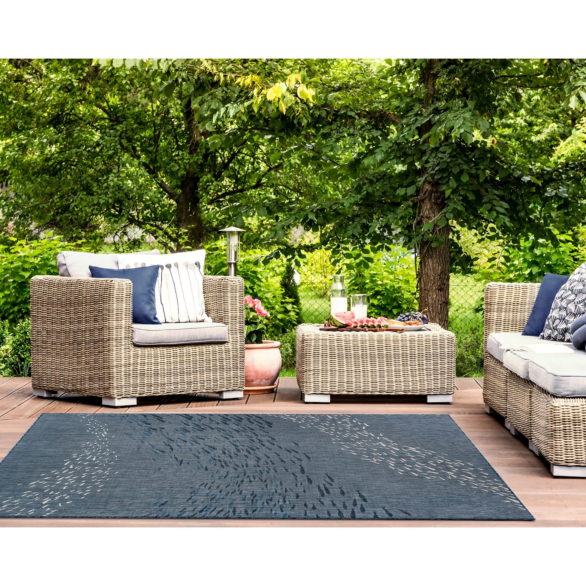 Carmel School Of Fish Indoor Outdoor Area Rug