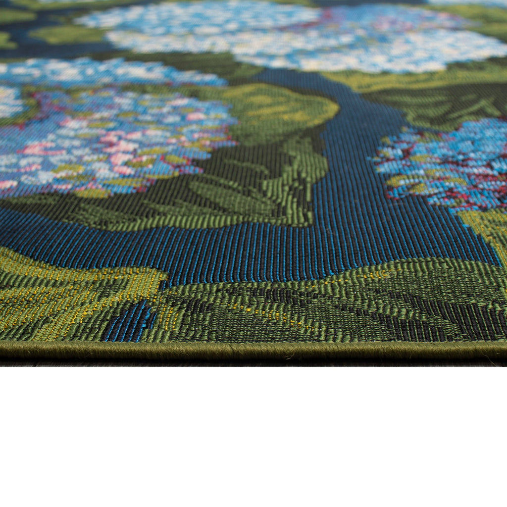Marina Hydrangea Blooms Indoor Outdoor Area Rug