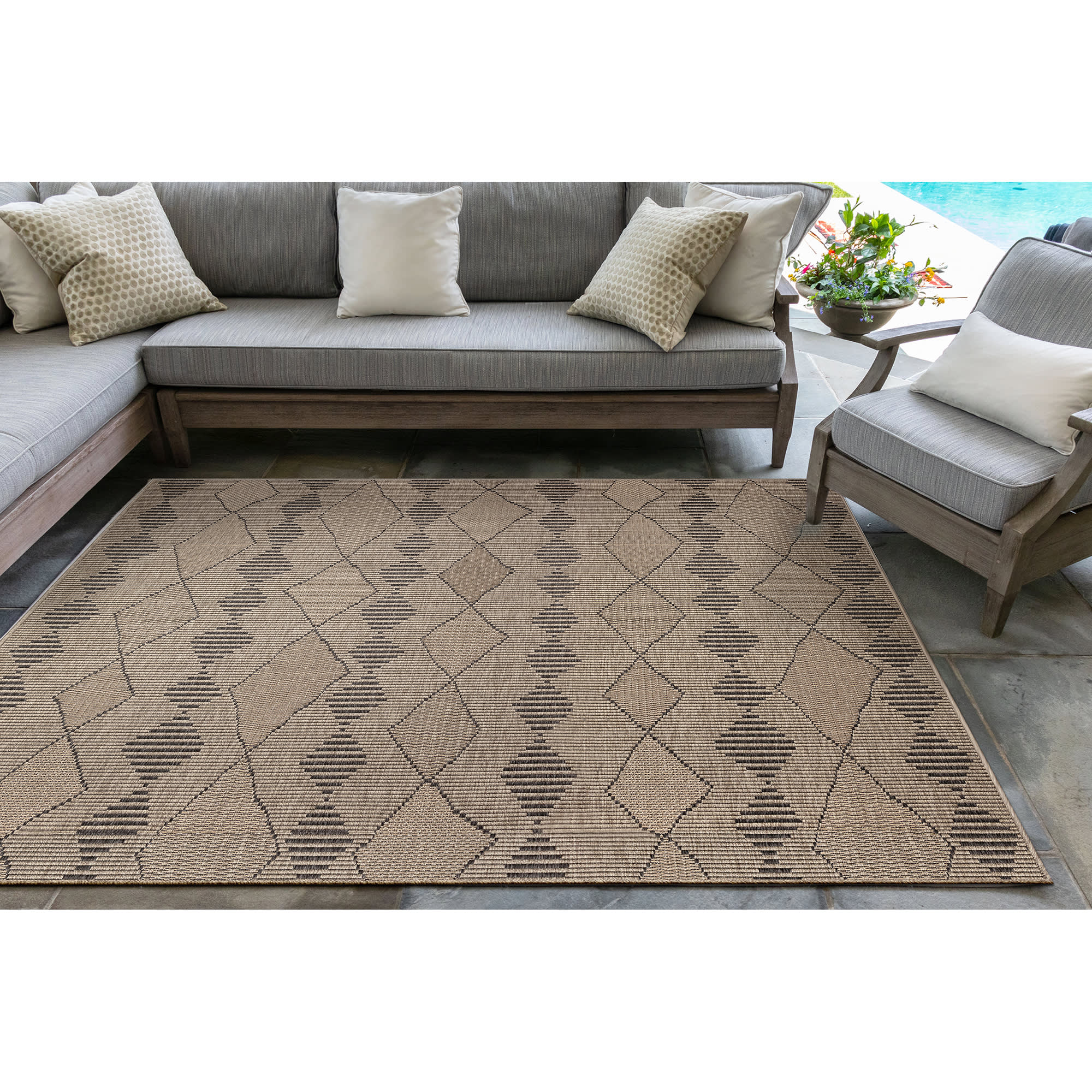 Monaco Diamonds Indoor Outdoor Area Rug