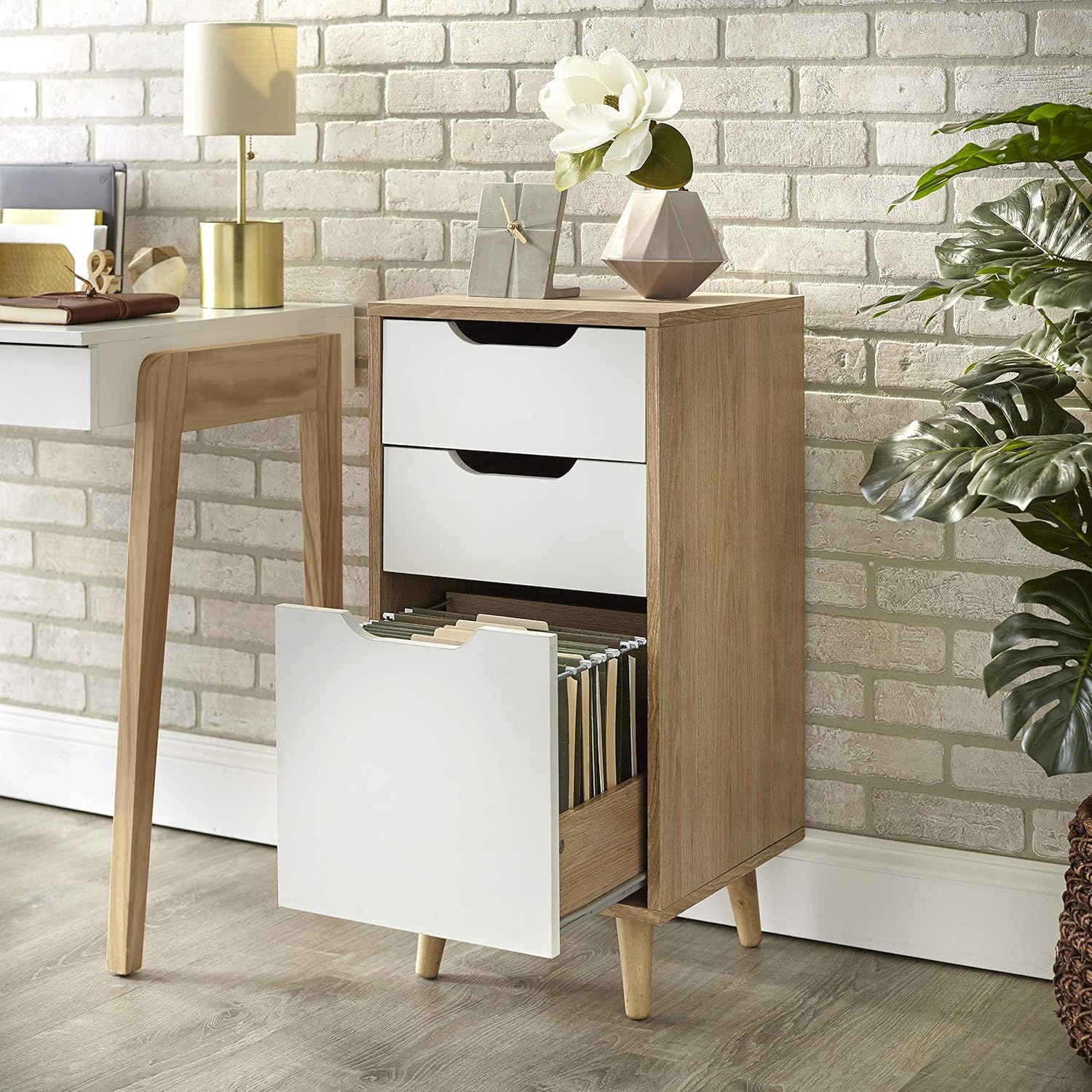 Natural White 2 Drawer Filing Cabinet P97557