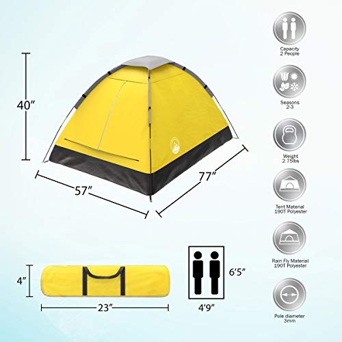 2-Person Camping Tent with Rain Fly and Carrying Bag M566265