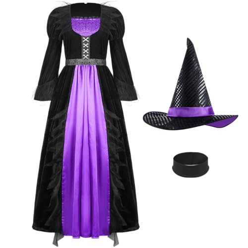 Witch Costume Women with Witch Dress Hat Accessories Y9873