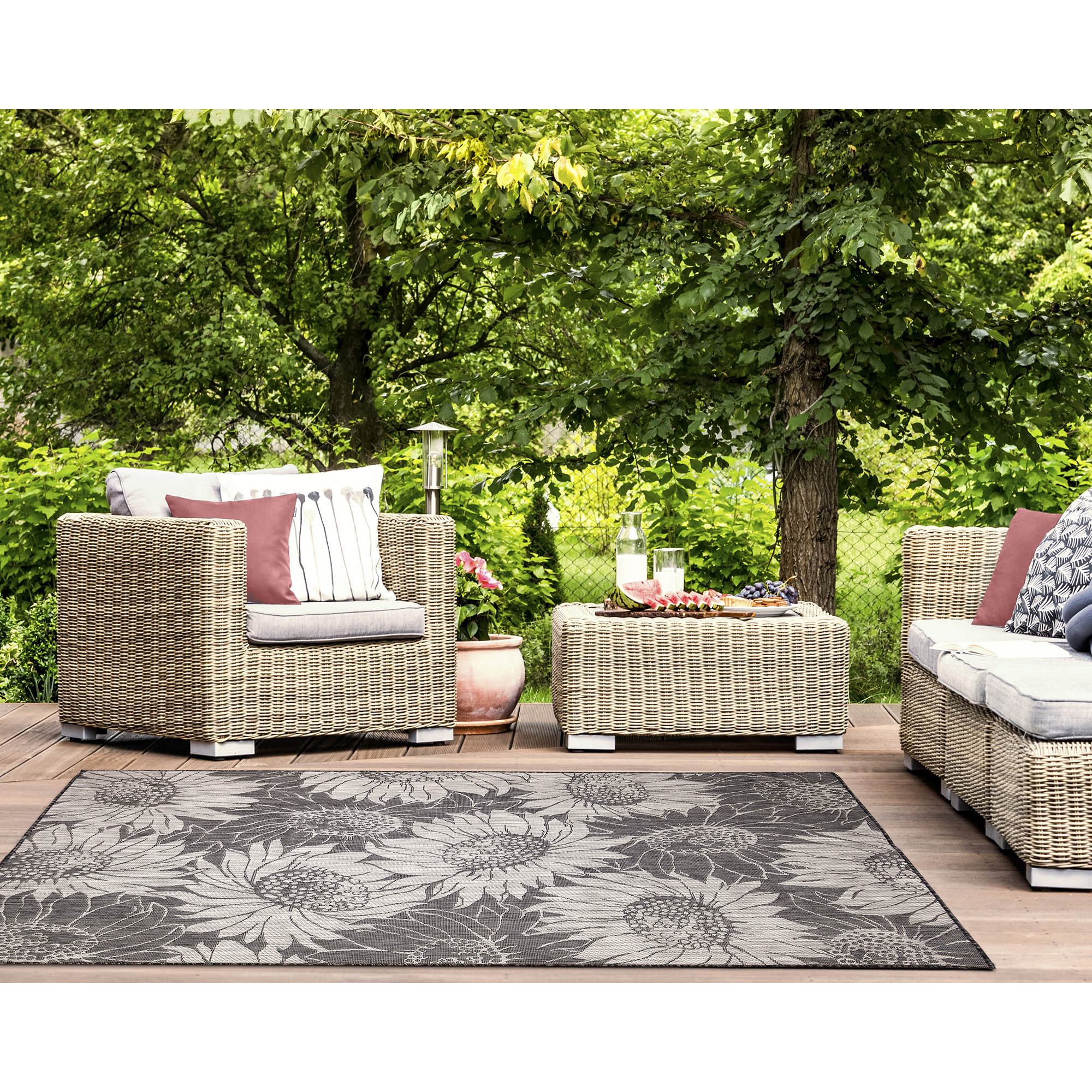 Carmel Sunflower Field Indoor Outdoor Area Rug
