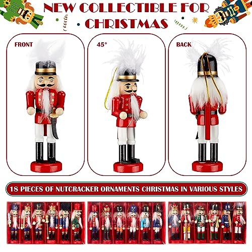 18 Pcs Wooden Nutcracker Ornament Set N121