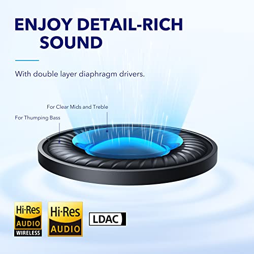 Adaptive Active Noise Cancelling Headphones, 50H Playtime, Bluetooth 5.3 V722