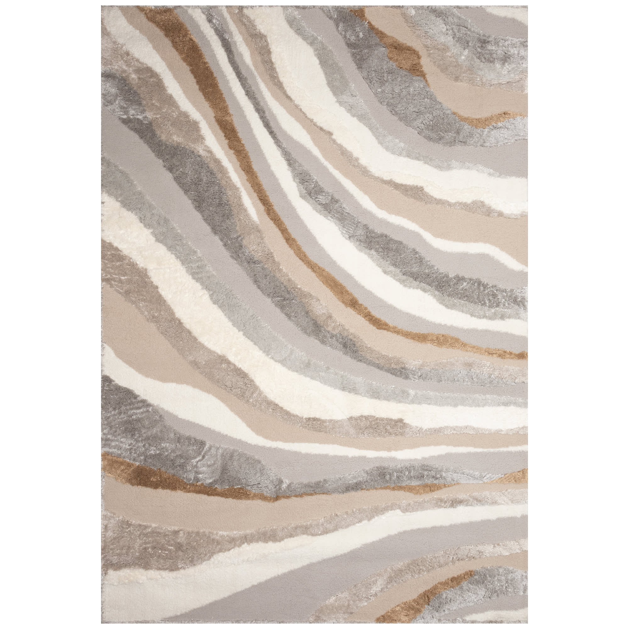 Fiord Wave Indoor Area Rug with Non-Skid Backing