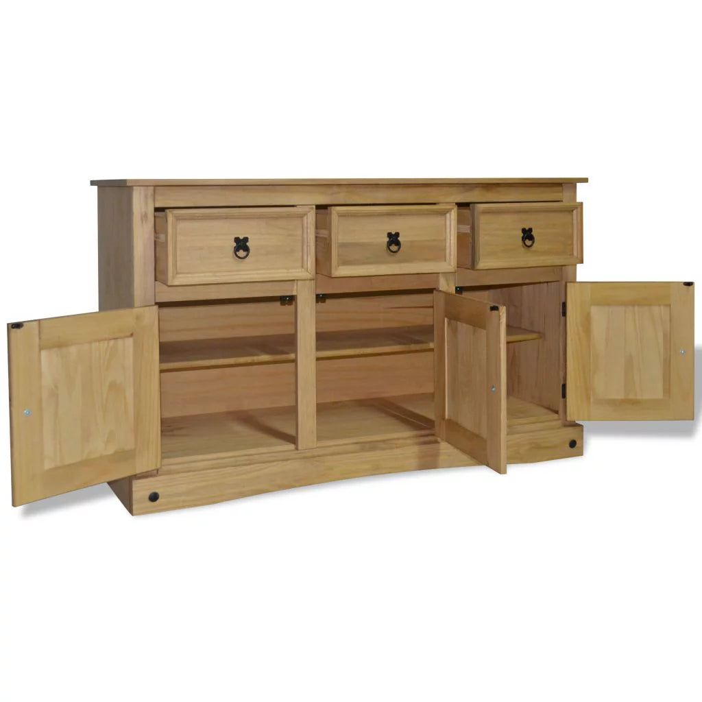 Solid Mexican Pinewood Sideboard 52"x16.9"x30.7" X667