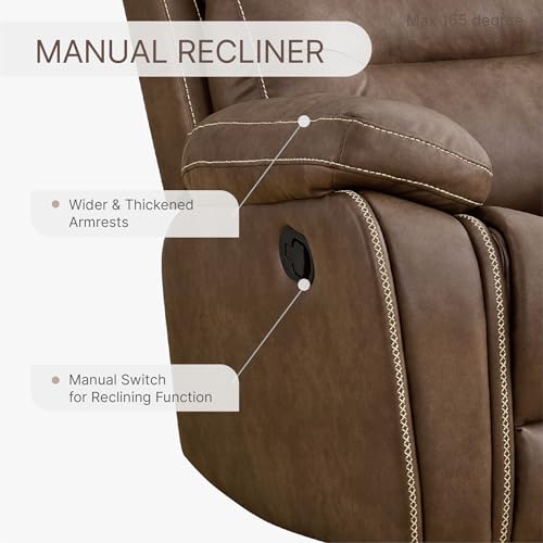 Brown Leather Manual Recliner Sofa M67810