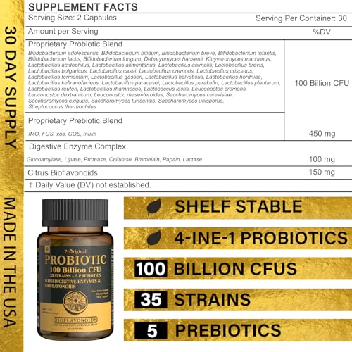 35 Strains Organic Probiotic 100 Billion CFU 60 Capsules Q229193