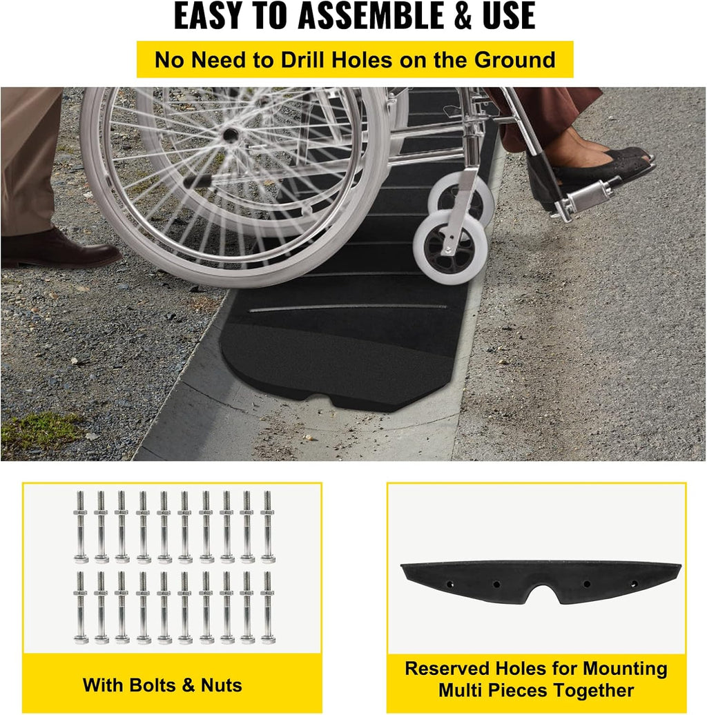 5 Pack Heavy Duty Rubber Driveway Ramps Z6596
