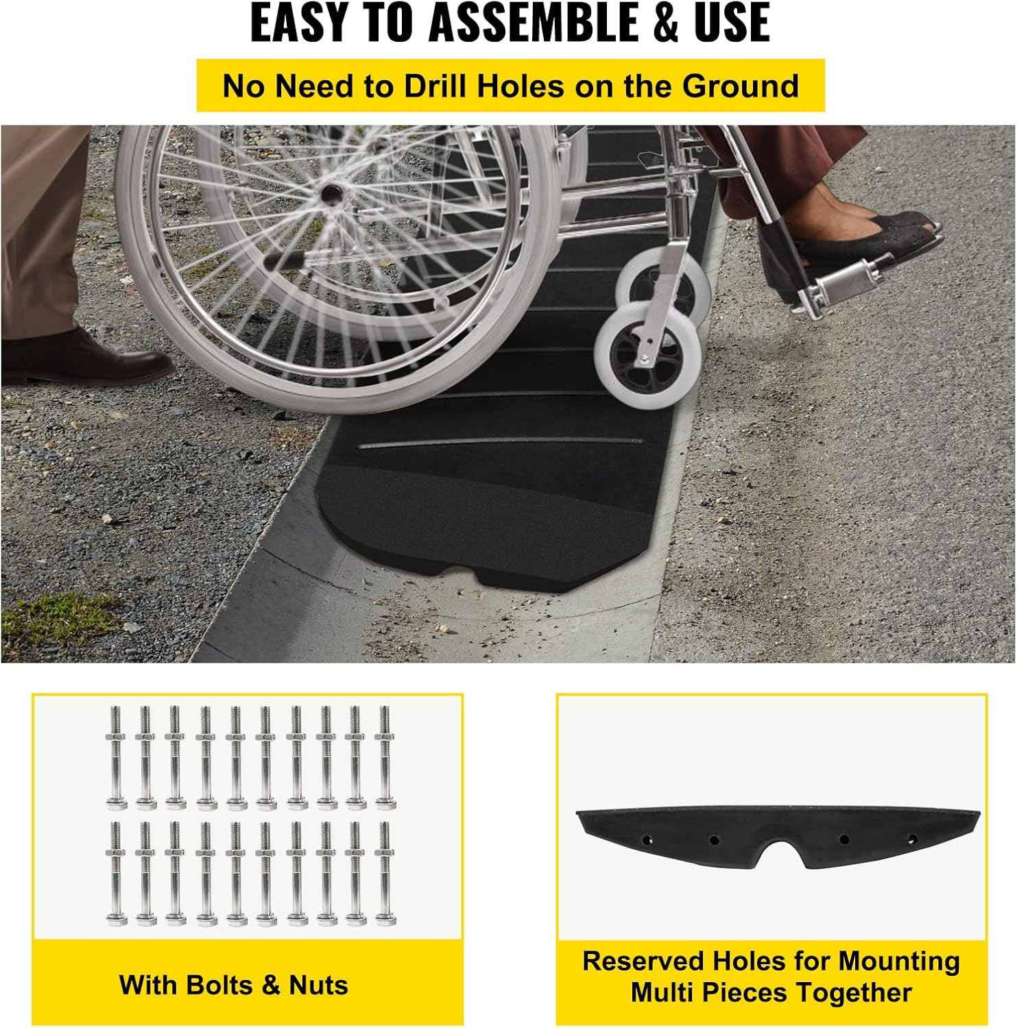 5 Pack Heavy Duty Rubber Driveway Ramps Z6596