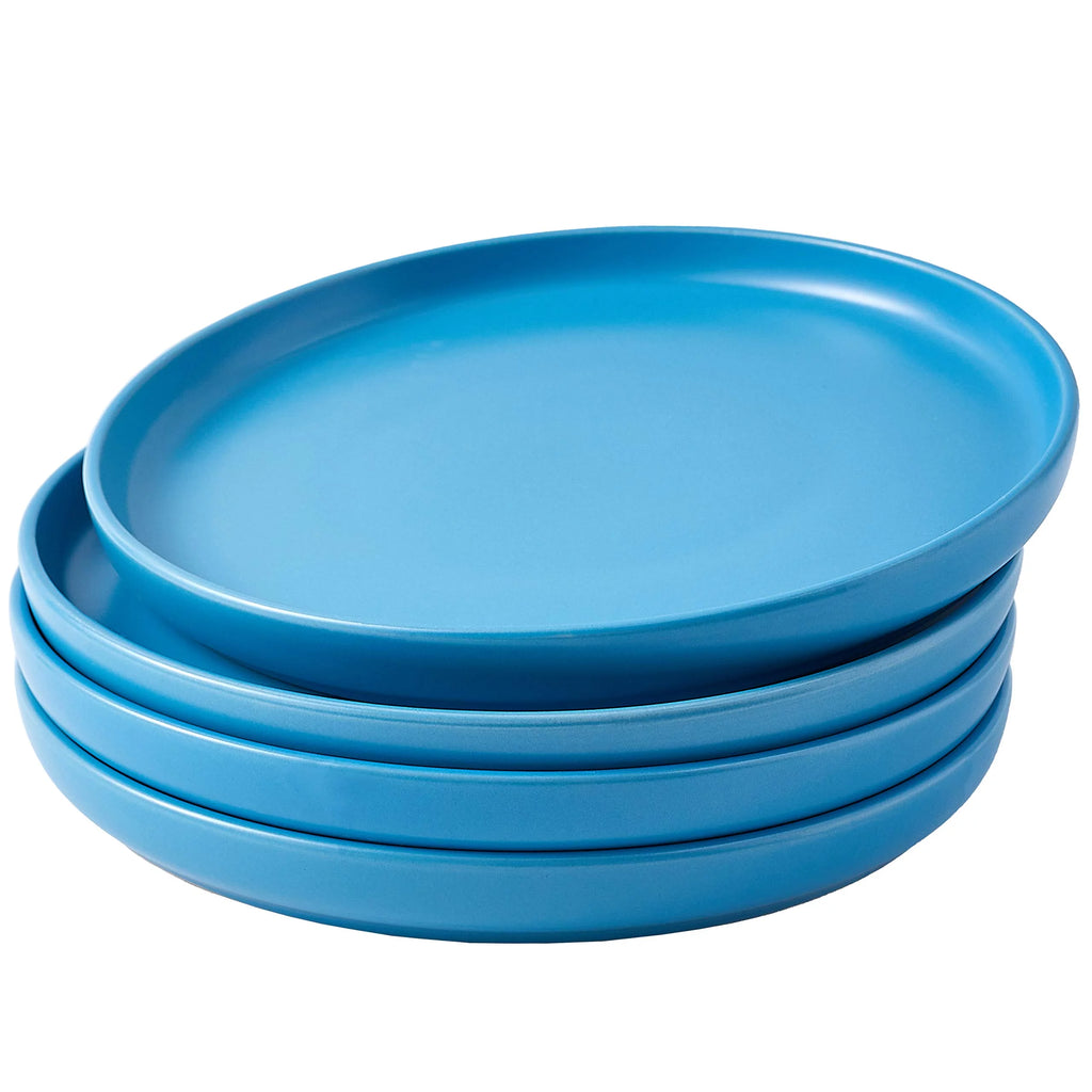 Set of 4 8" Round Ceramic Dinner Plates E76872