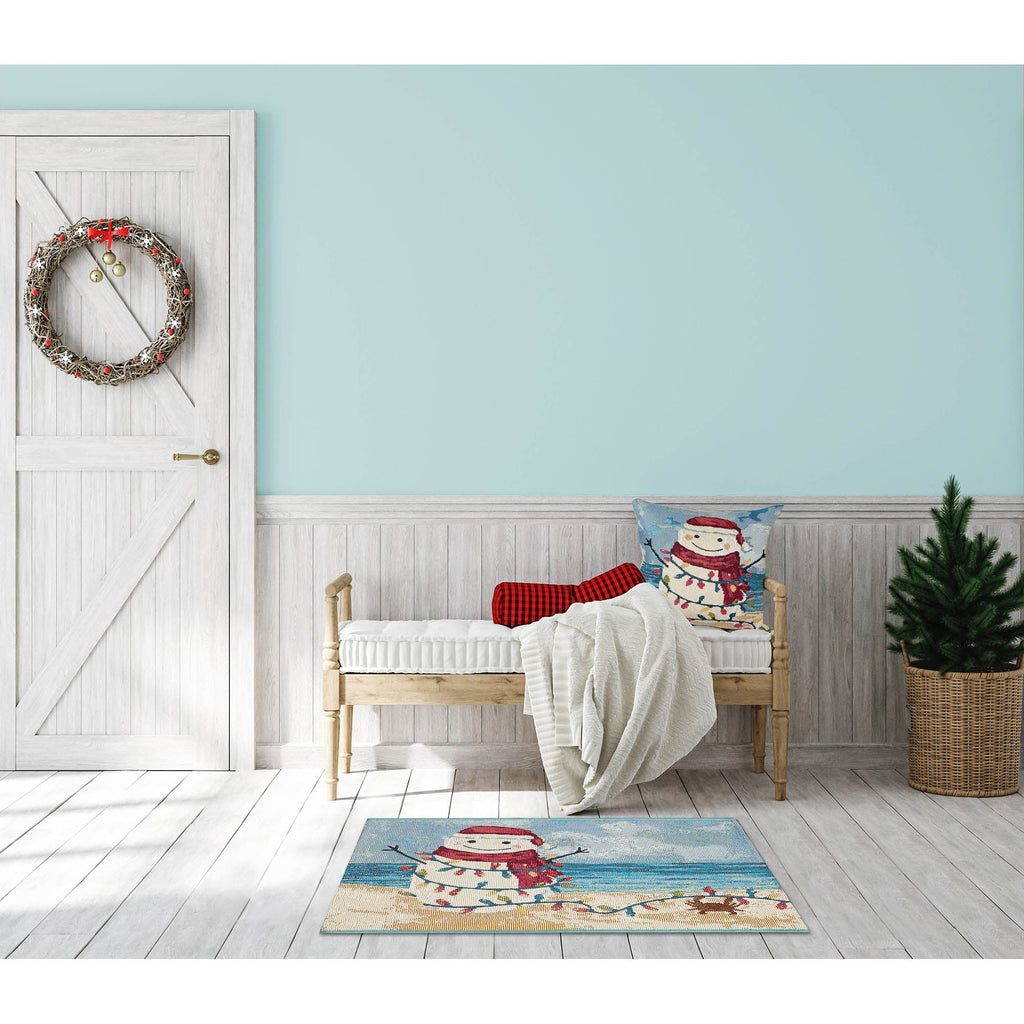 Esencia Beach Snowman Indoor Outdoor Mat