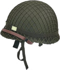 Steel Military Helmet Replica with Net Cover Chin Strap Cat Eye Band L354