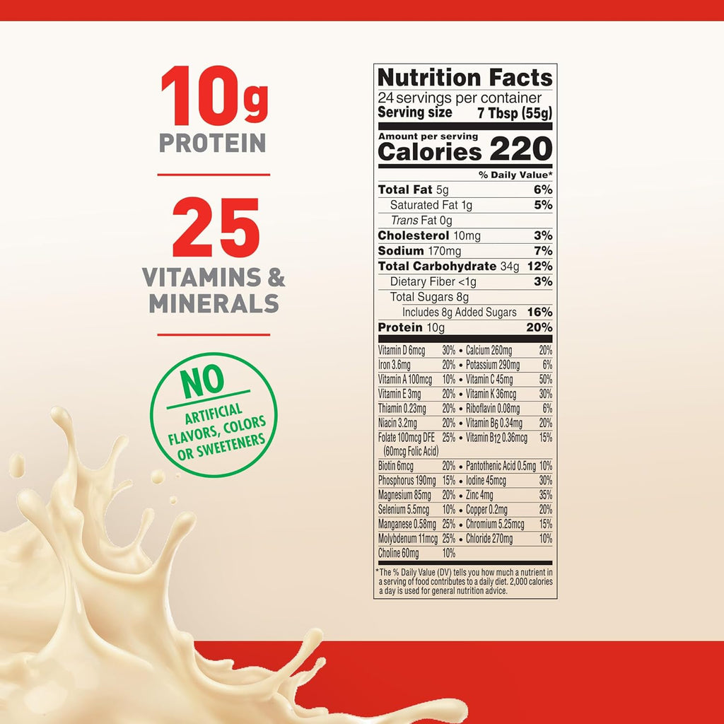 Very Vanilla Nutritional Powder Drink Mix with 10g Protein and 25 Vitamins & Minerals, 14.6 Ounce X632
