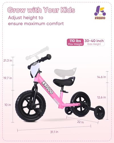 2-in-1 Kids Tricycle and Toddler Balance Bike Black C1652