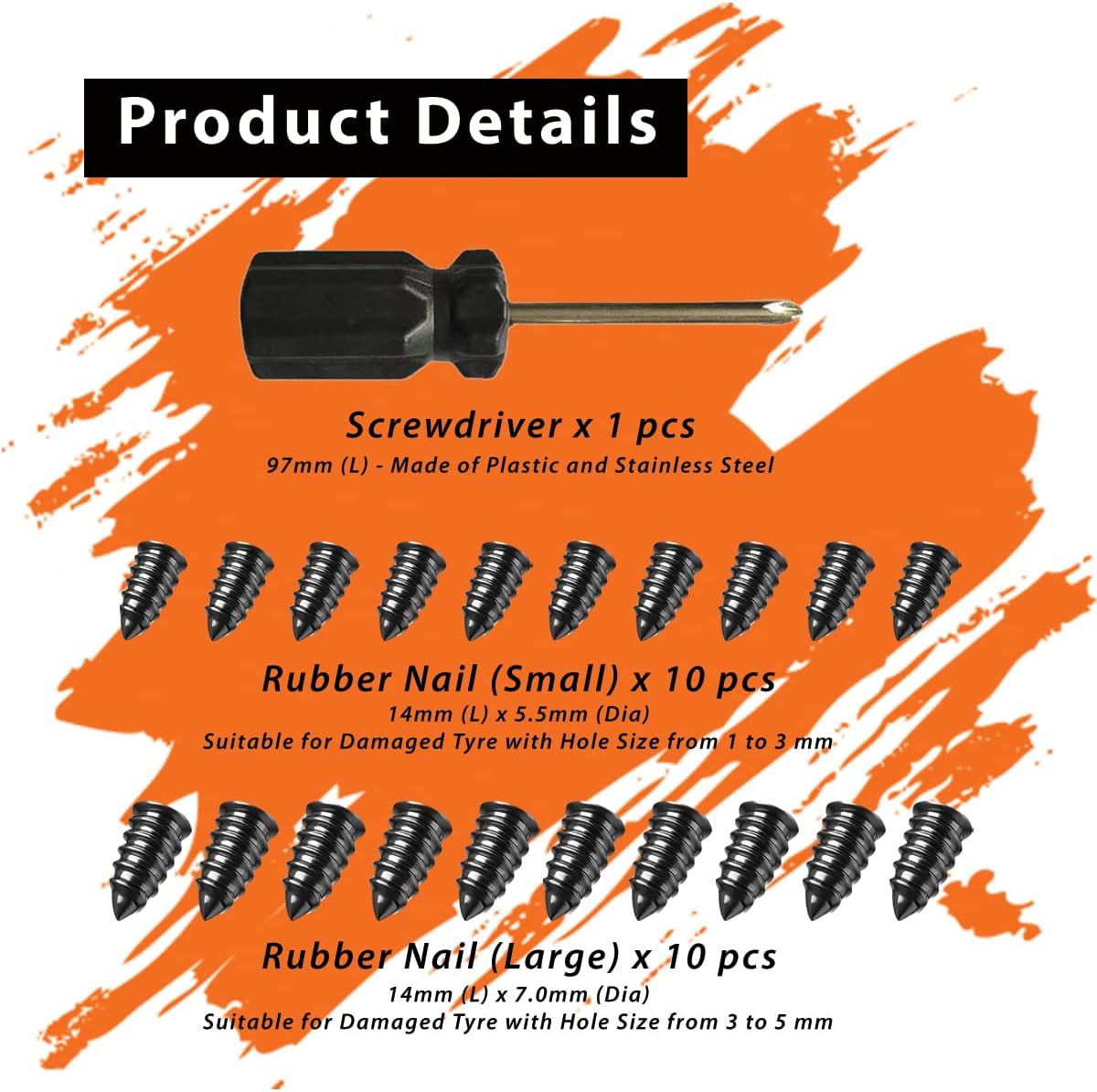20pcs Tyre Repair Kit with Screwdriver Set L912193