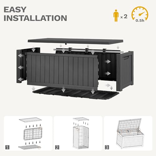 120 Gallon Black Resin Outdoor Storage Box F17091