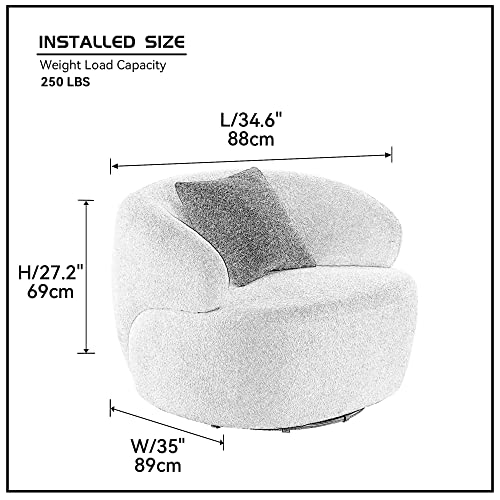 Curved Boucle Couch (Orange, 3 Seat) X913