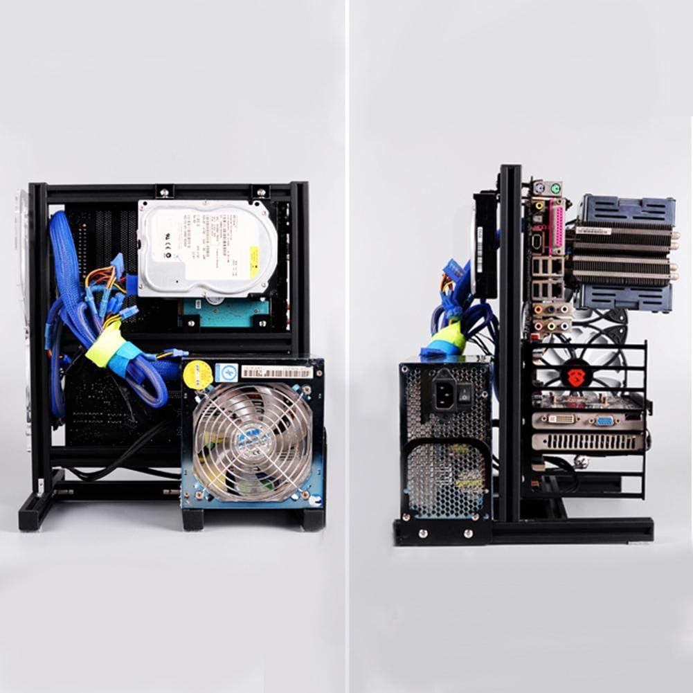 Black Aluminum Open Air Frame Motherboard Chassis Q156237