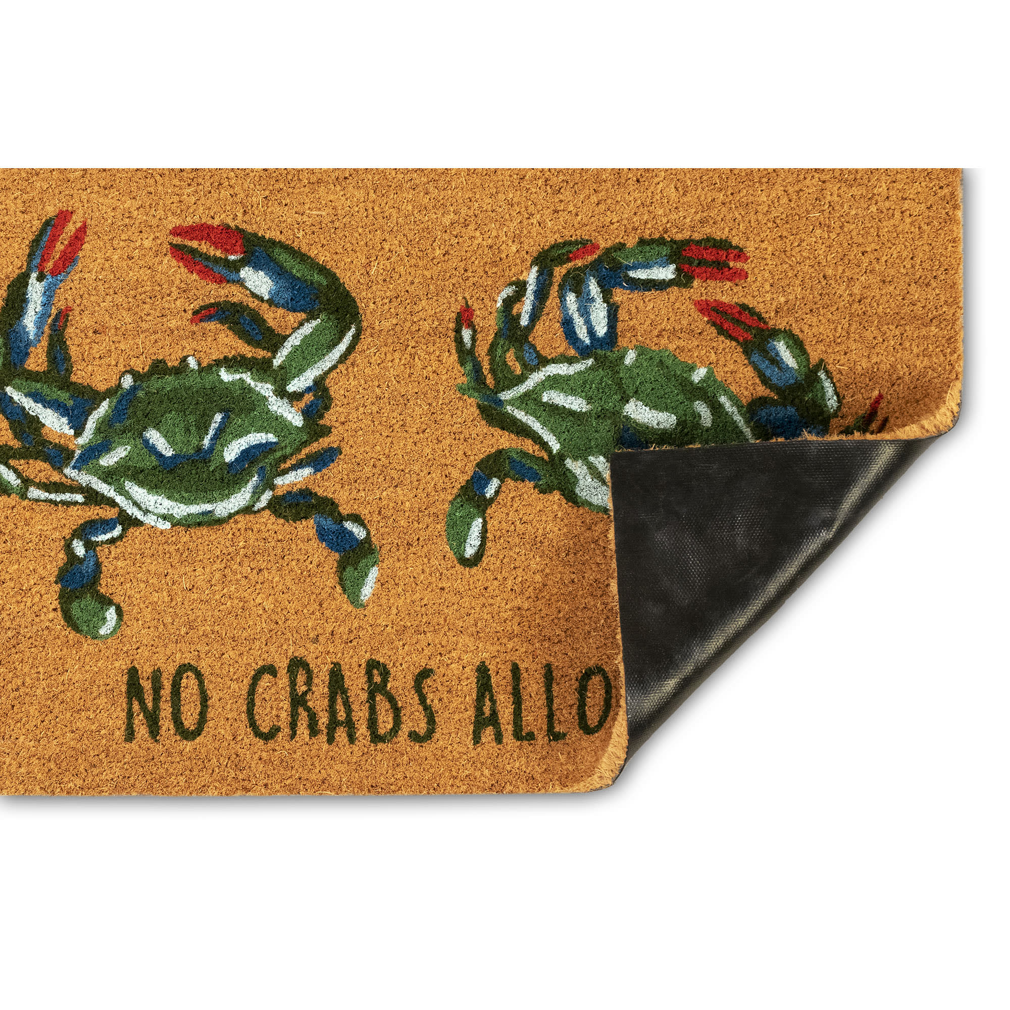 Natura No Crabs Allowed Coir Doormat with Non-Skid Backing