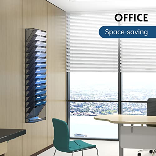 16 Tier Black Mesh Metal Wall File Organizer L6997