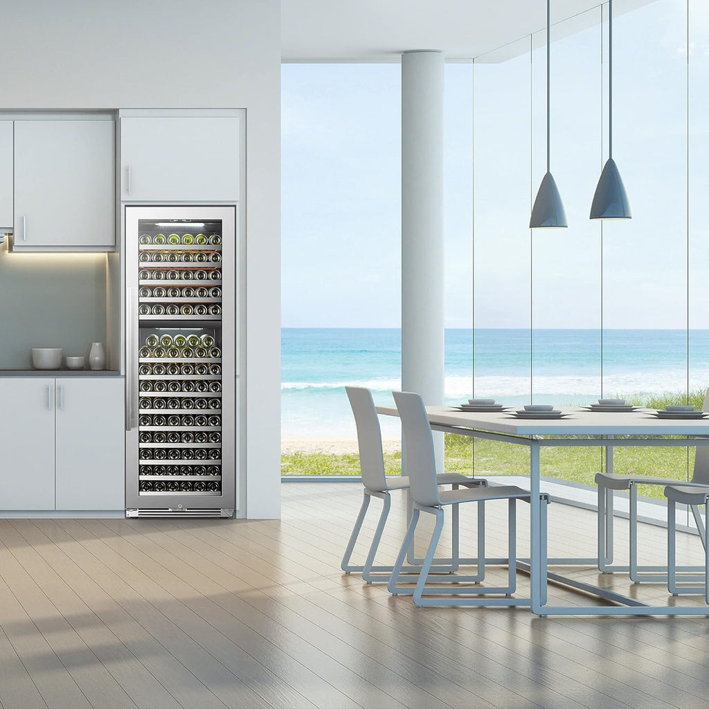 153 Bottle Built-in Dual Zone Stainless Steel Wine Cooler M48695