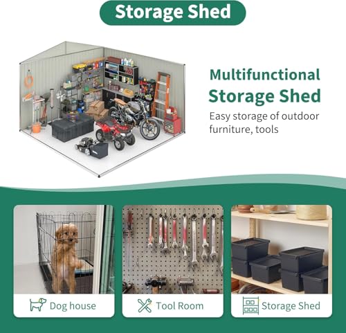 White Metal Outdoor Storage Shed R18355