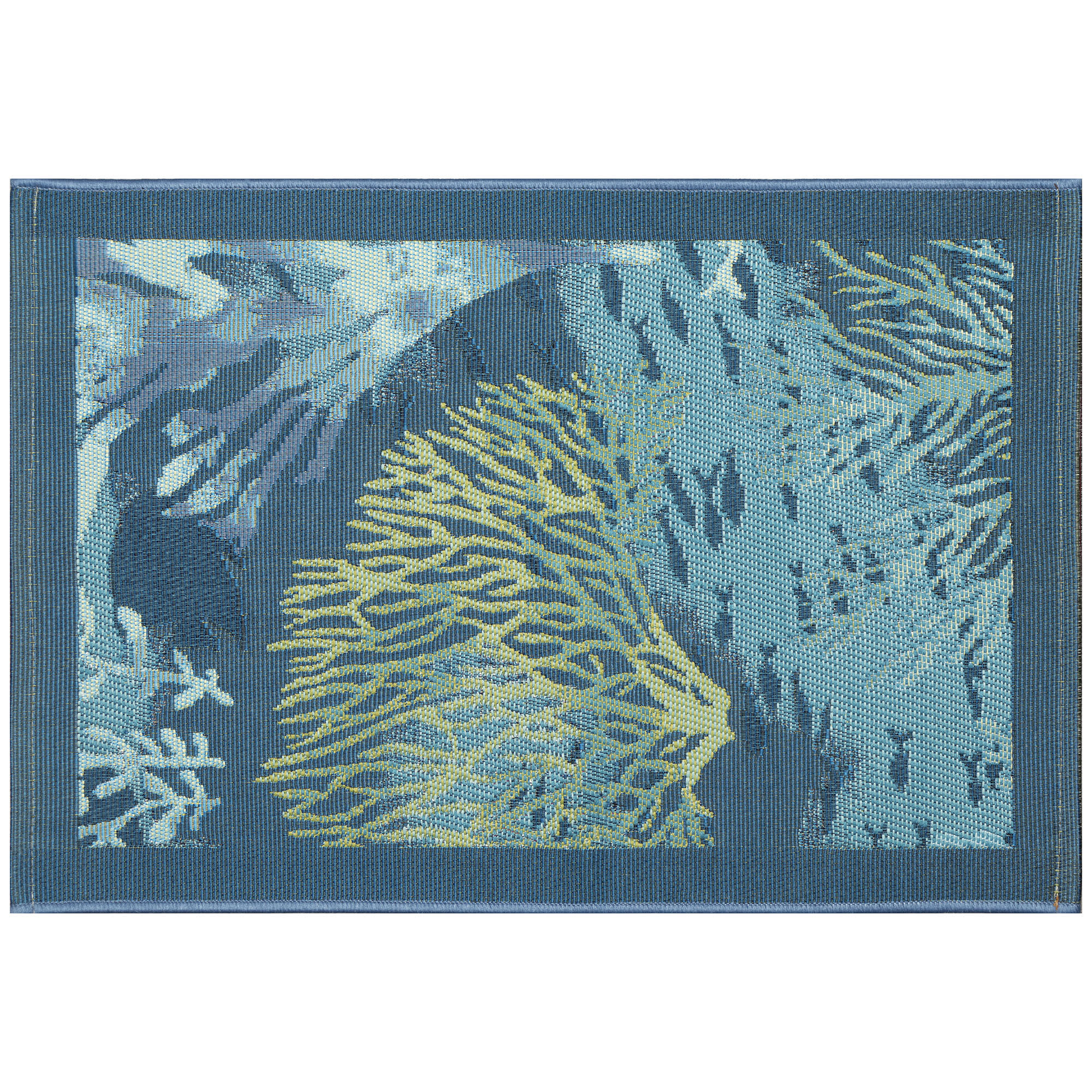 Esencia Coral Garden Indoor Outdoor Mat with Non-Skid Backing