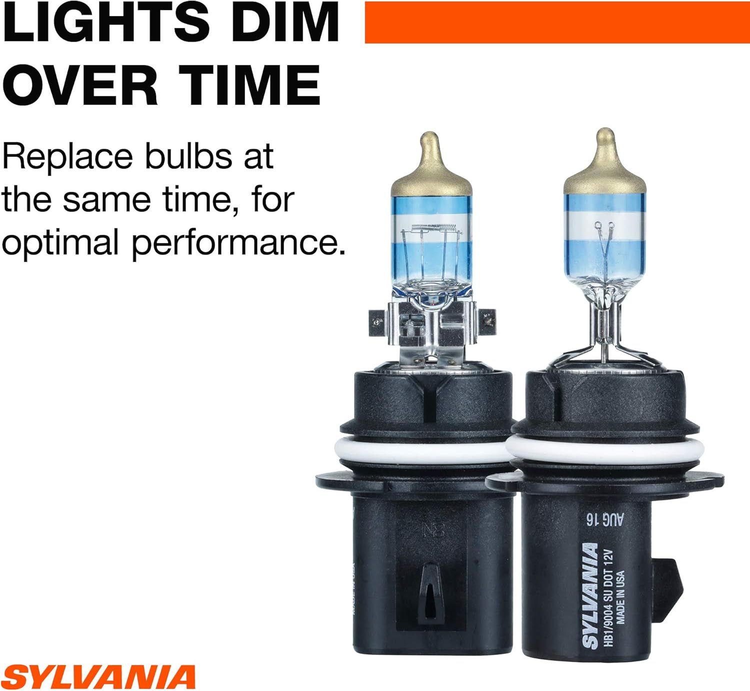 9004 Halogen Headlight Bulb High Beam Low Beam Fog Replacement Bulb Pack of 2 S54713