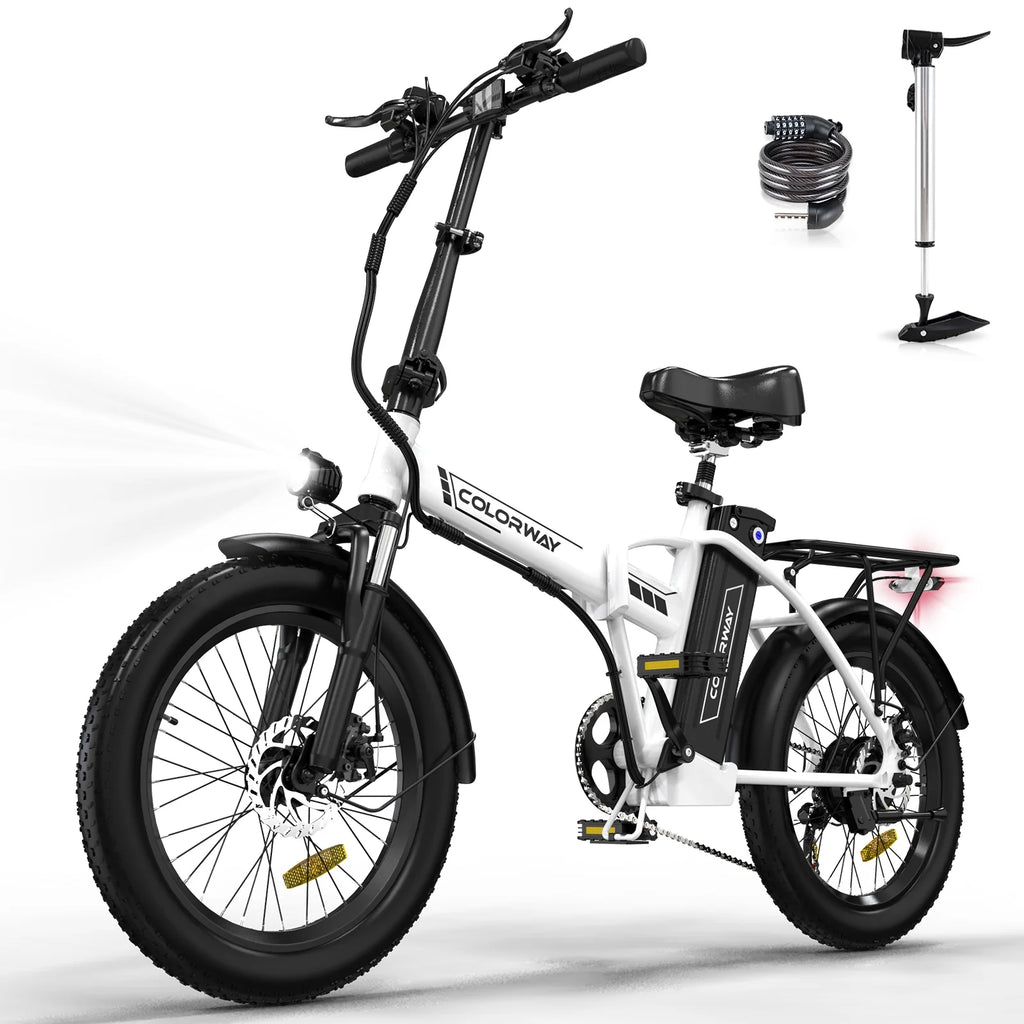 20"x3.0 Fat Tire Electric Bicycle with 500W/36V/12Ah Battery, Shimano 7-Speed E694323