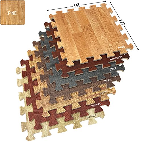 16 Tiles 16 Sq ft Gray Wood Foam Interlocking Floor Mats Y459