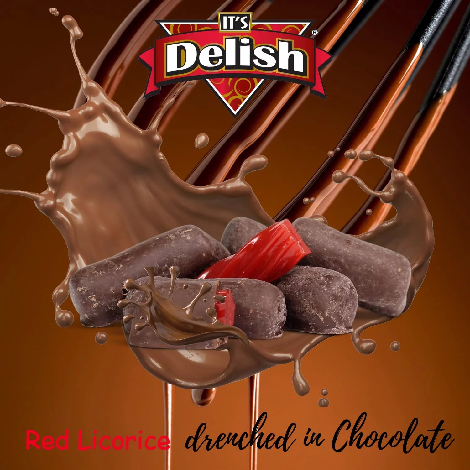 2 Lbs Bag Dark Chocolate Coated Strawberry Licorice Bits N91665