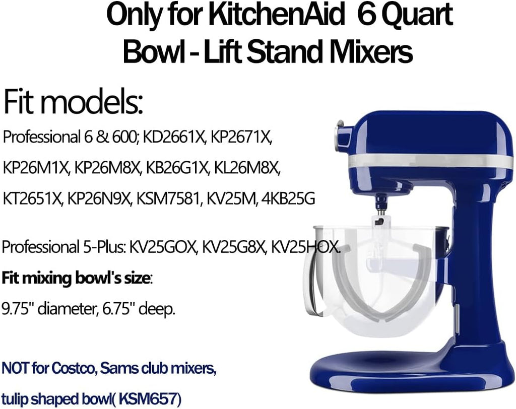 6 Quart Flat Beater Paddle with Flexible Silicone Edge W260