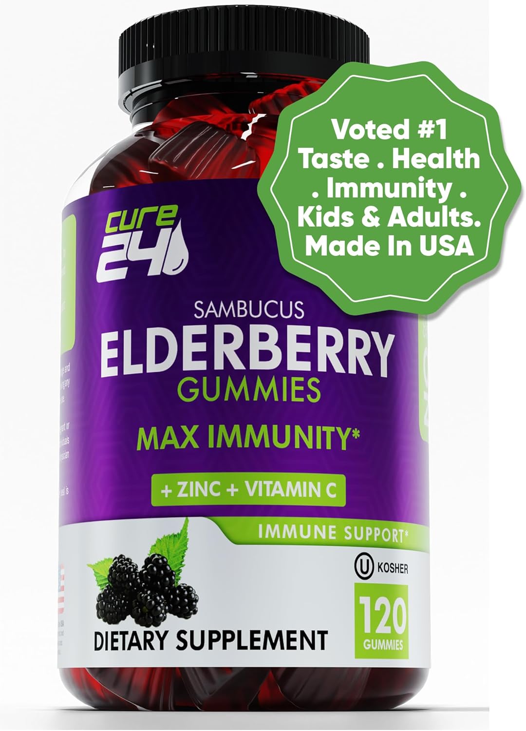 Elderberry Gummies with Vitamin C and Zinc 120 Count B555900