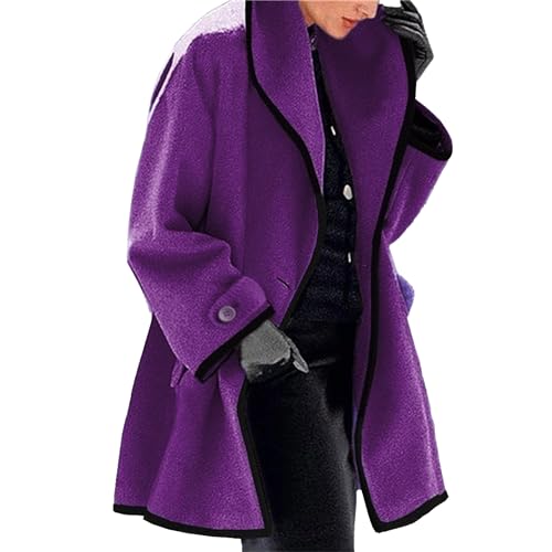 Women's Shawl Collar Wool Blend Coat Mid Long Single Breasted Jacket Z951261