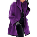 Women's Shawl Collar Wool Blend Coat Mid Long Single Breasted Jacket Z951261