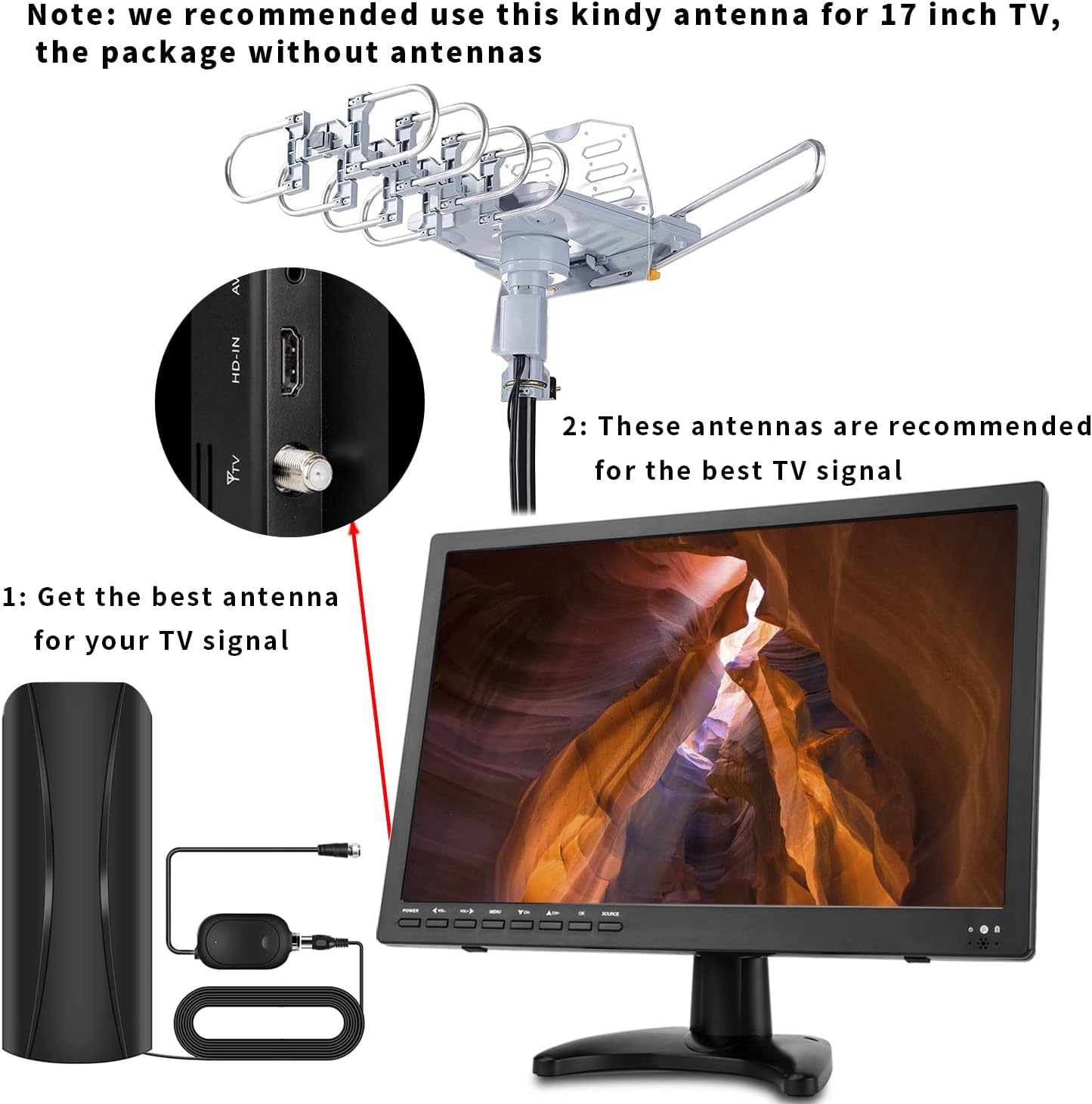 17 inch Widescreen LED Portable TV with ATSC Digital Tuner U929104